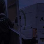 Van loading at night