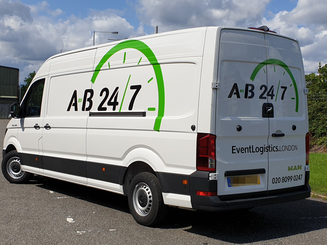 photo of the side view of an event van