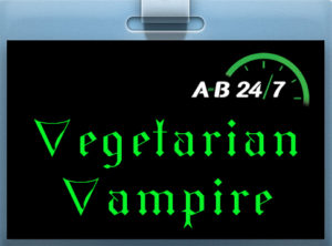 photo of flightcase inscribed AB247 vegetarian vampire