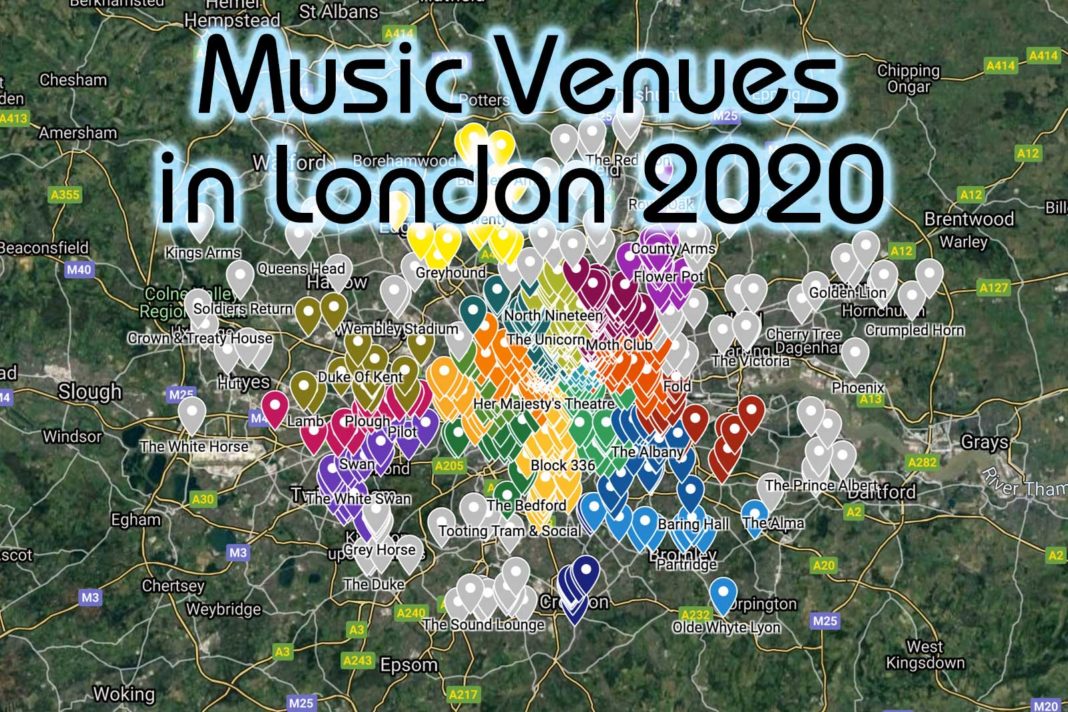 Music venues in London Map