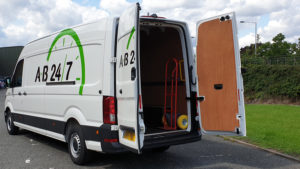 Ab247 Delivery Van with Rear Doors Open