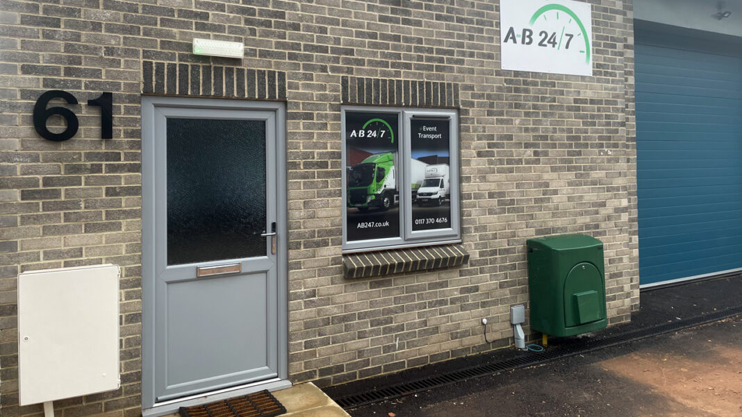 Photo of the main entrance of A-B 24/7 depot in Bristol.